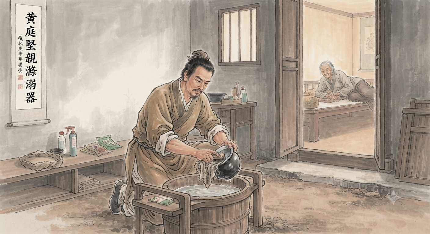 Huang Tingjian Membersihkan Pispot Ibunya
