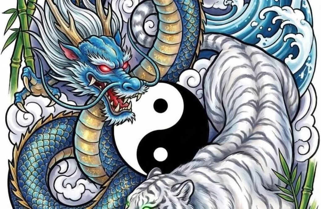 NAGA + HARIMAU PUTIH + IM & YANG